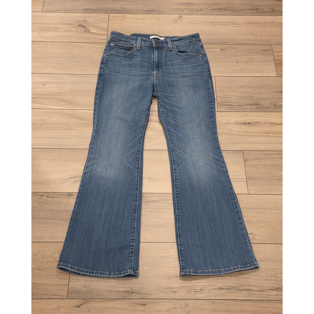 Levi's 726 Flare Jeans Womens Size 31 Dark Wash Stretch Denim High Rise Retro